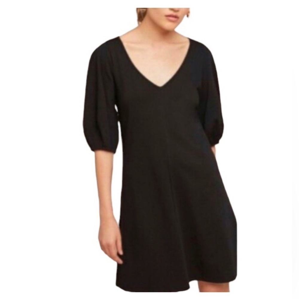Anthropologie Velvet Graham Spencer Ignacia Black Structured Dress Sz Small - Picture 2 of 12